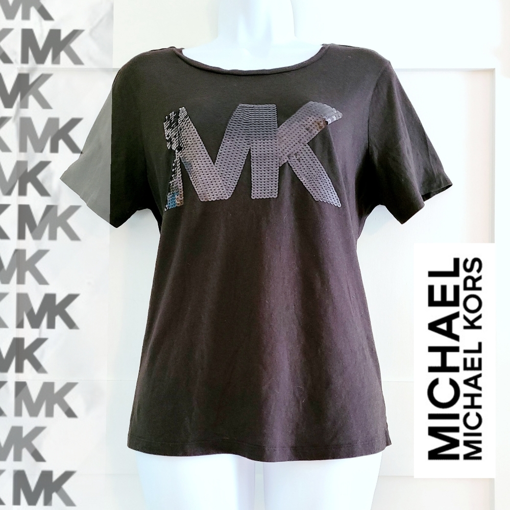 NWOT Michael Kors Sequin Logo Tee